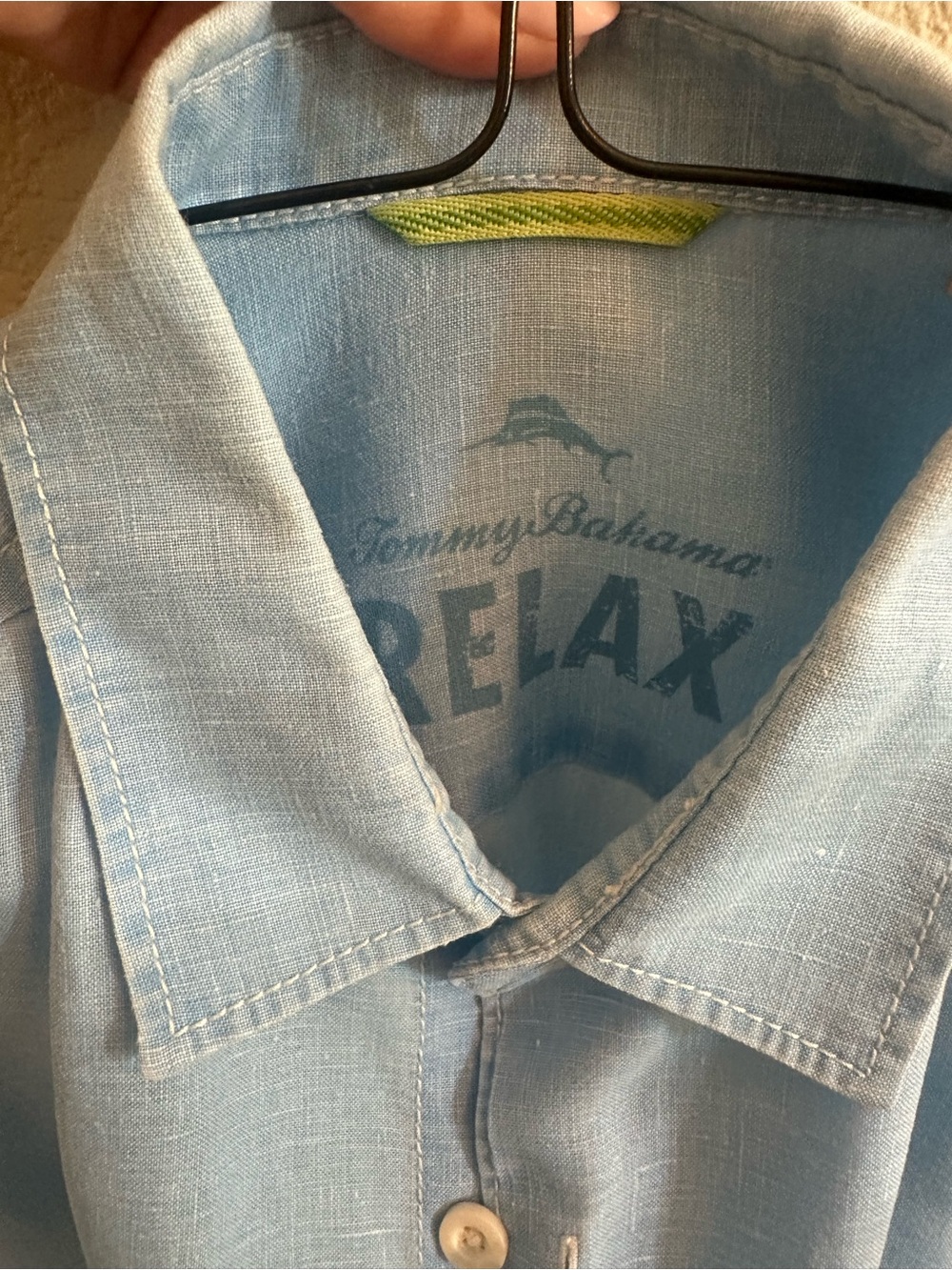 Tommy Bahama Light Blue Relax Linen Blend Button-Down Shirt